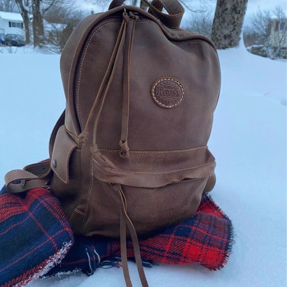 Roots Canada Genuine Leather Backpack - Picture 2 of 2